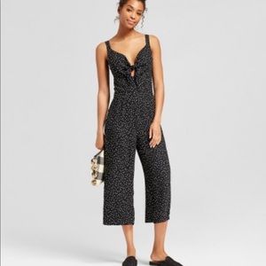 Women's Polka Dot Knot Front Jumpsuit
